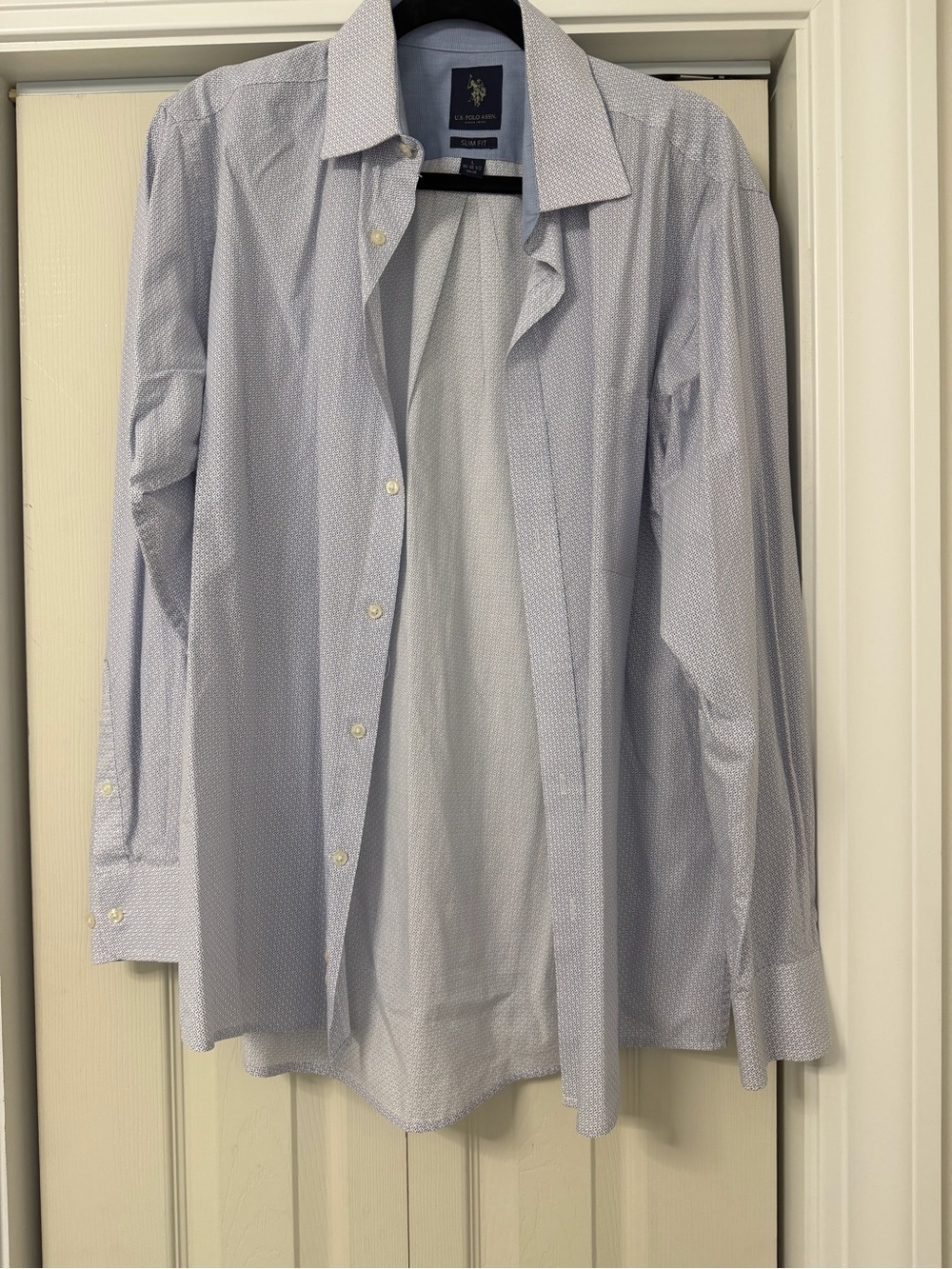 U.S. Polo Assn. Light Blue Micro-Pattern Men's Dress Shirt